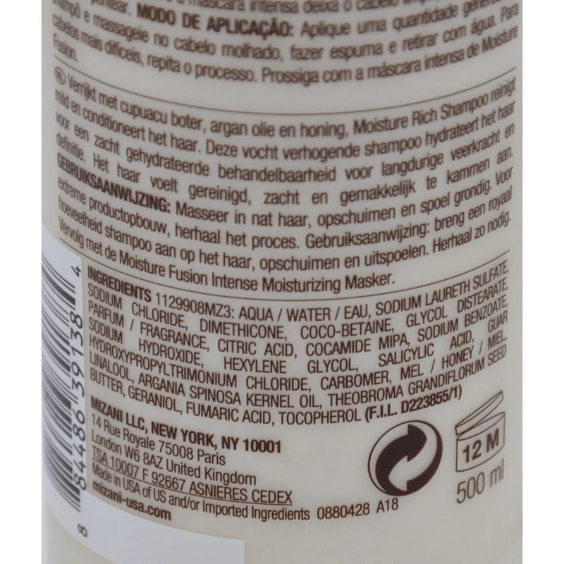 MIZANI MOISTURE FUSION ≡ Shampooing Nutrition Intense