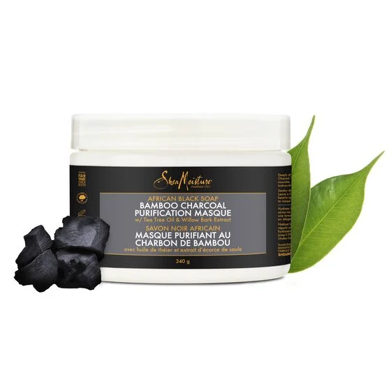 SHEA MOISTURE AFRICAN BLACK SOAP BAMBOO CHARCOAL ≡ Masque purifiant