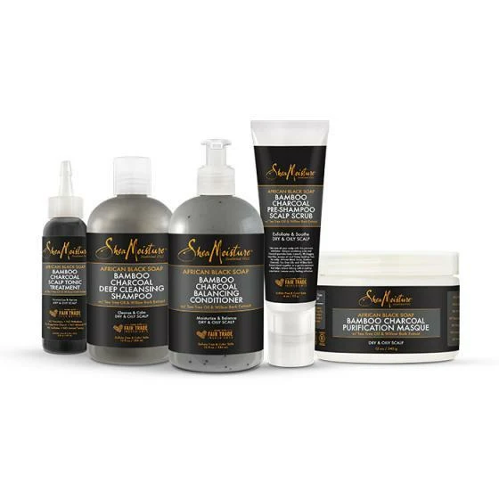 SHEA MOISTURE AFRICAN BLACK SOAP BAMBOO CHARCOAL ≡ Masque purifiant
