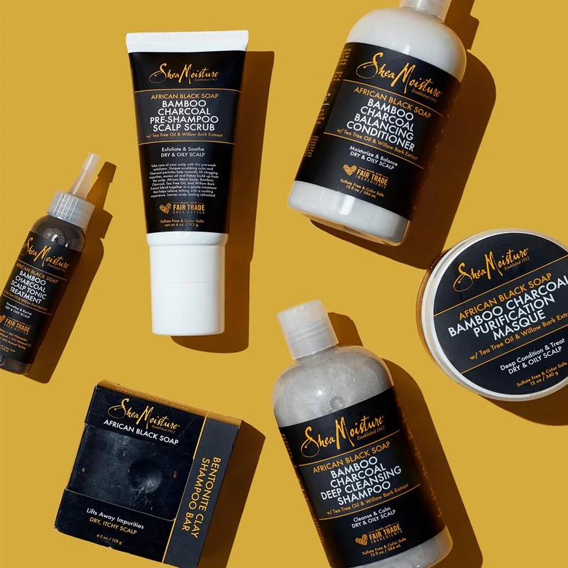 SHEA MOISTURE AFRICAN BLACK SOAP BAMBOO CHARCOAL ≡ Masque purifiant