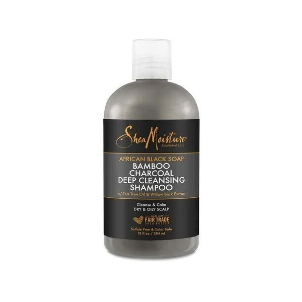 SHEA MOISTURE AFRICAN BLACK SOAP BAMBOO CHARCOAL ≡ Shampooing Nettoyant