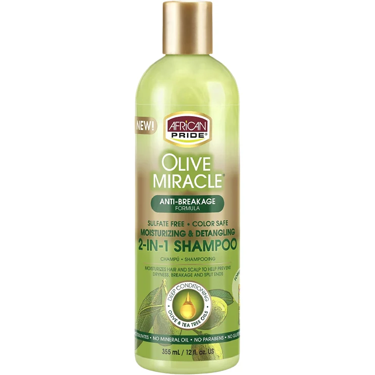 AFRICAN PRIDE OLIVE MIRACLE ≡ Shampooing Démêlant 2 En 1
