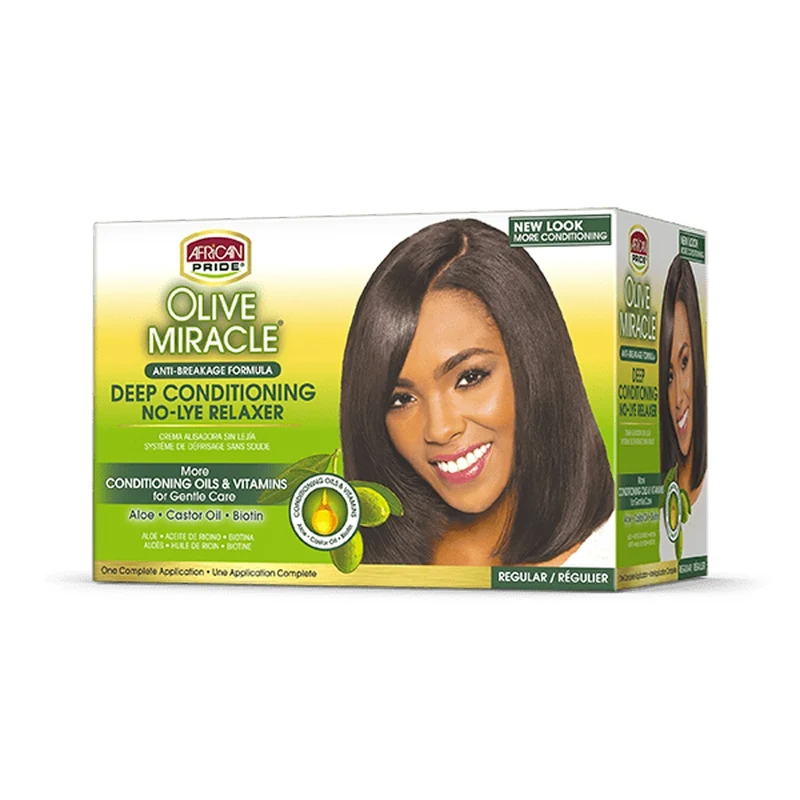 AFRICAN PRIDE OLIVE MIRACLE ≡ Kit Défrisant Anti-Casse "Normal"