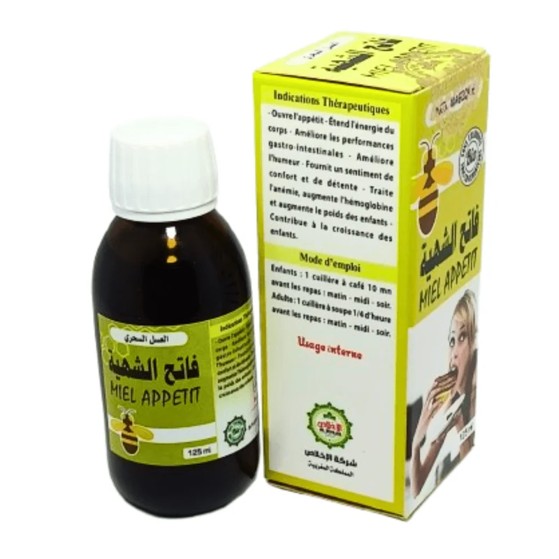 Miel Appétit Naturel Maroc 125ml – Stimulation Saine de l’Appétit