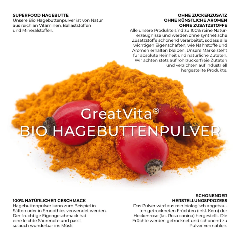 Bio-Hagebuttenpulver – fein gemahlen
