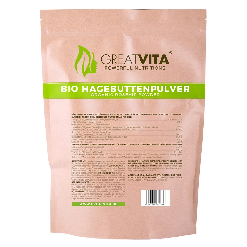 Bio-Hagebuttenpulver – fein gemahlen
