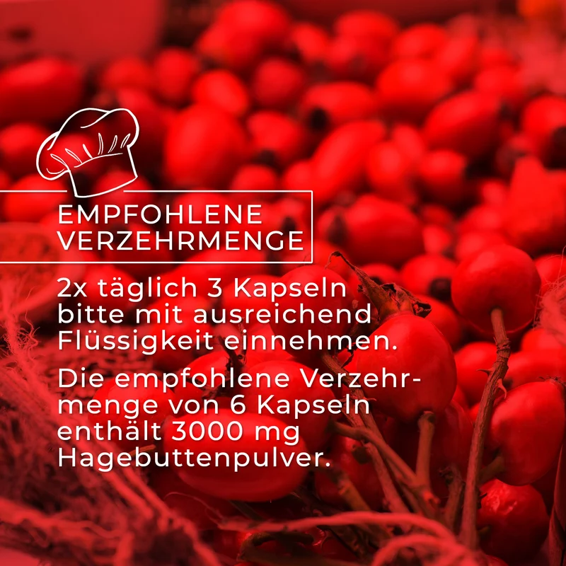 Bio-Hagebutten-Kapseln – 3000 mg Tagesdosis