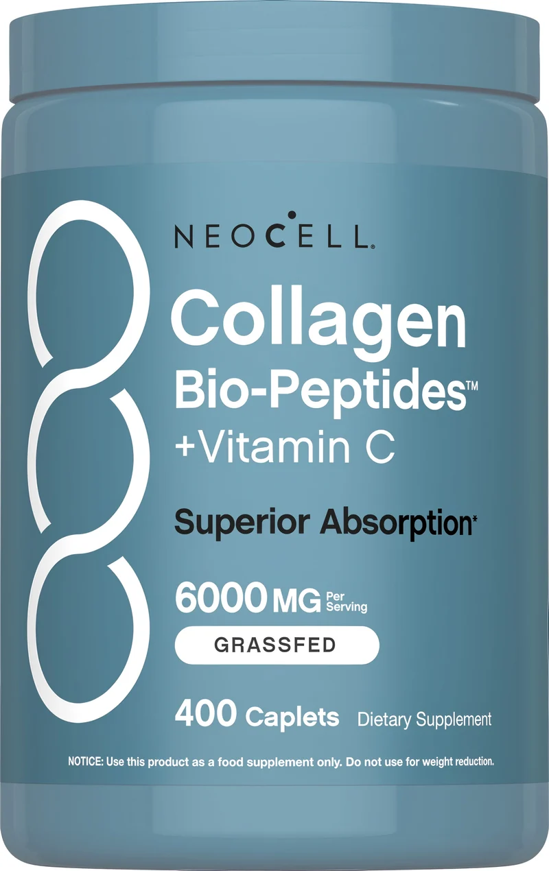 Grassfed Collagen Bio-Peptides + Vitamin C, 6000 mg (per serving), 400 Caplets