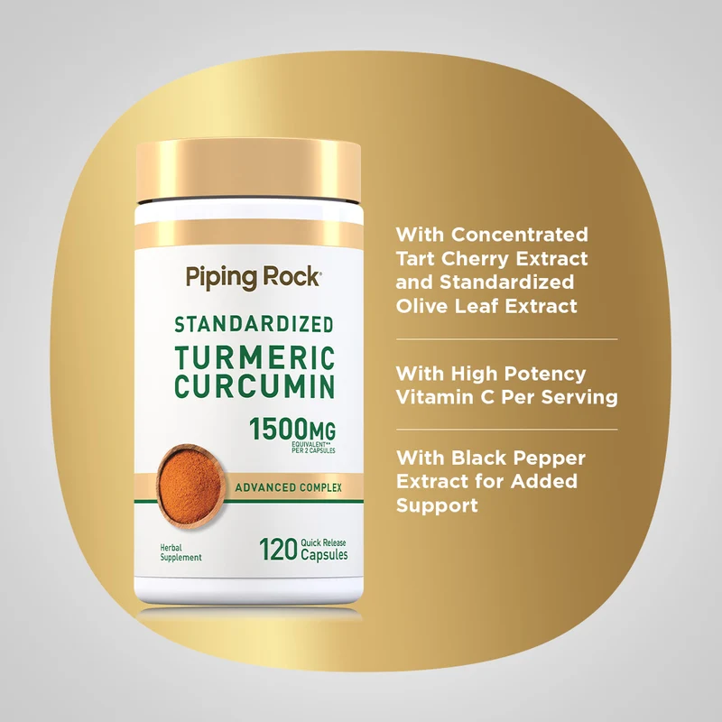 Turmeric Curcumin Standardized Advanced Complex, 120 Quick Release Capsules, 2 Bottles