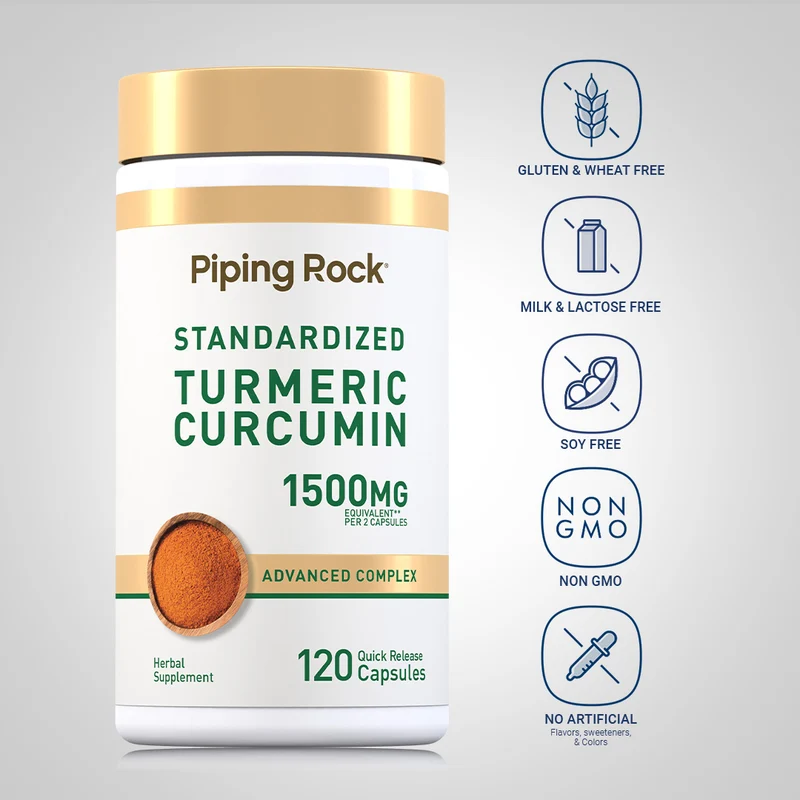 Turmeric Curcumin Standardized Advanced Complex, 120 Quick Release Capsules, 2 Bottles