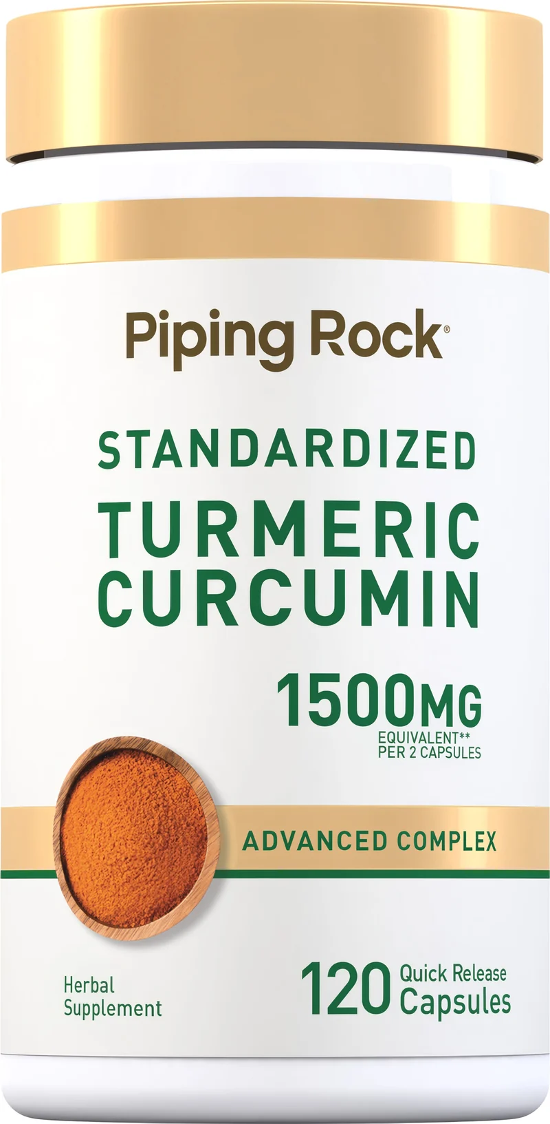Turmeric Curcumin Standardized Advanced Complex, 120 Quick Release Capsules