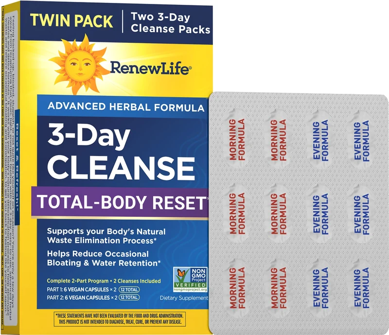3-Day Cleanse Total Body Reset, 24 Vegan Capsules