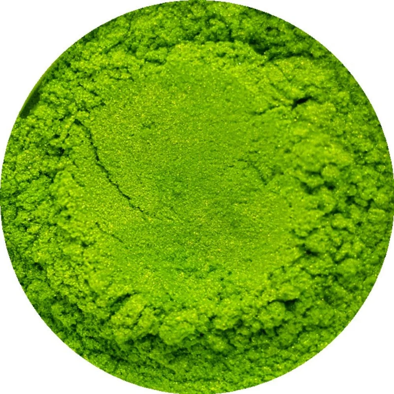 Poudre de mica cosmétique vert citron