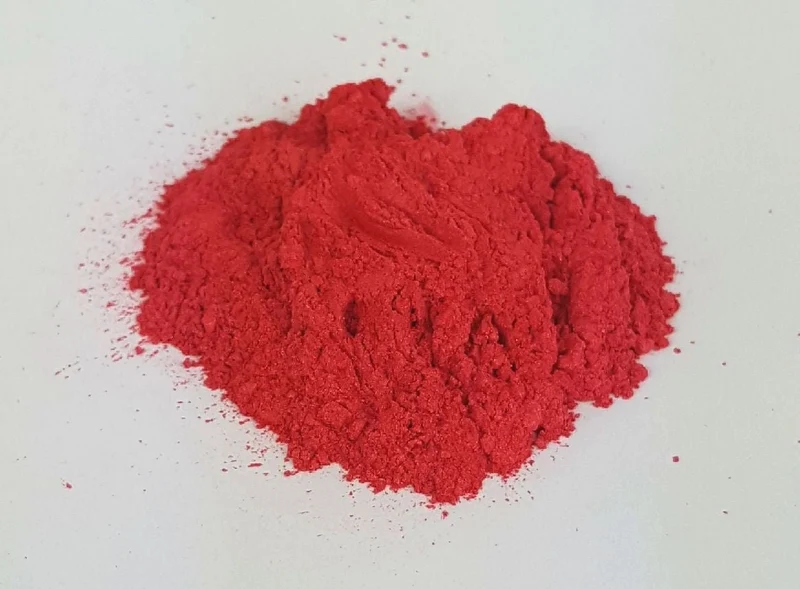 Poudre de mica cosmétique rouge feu