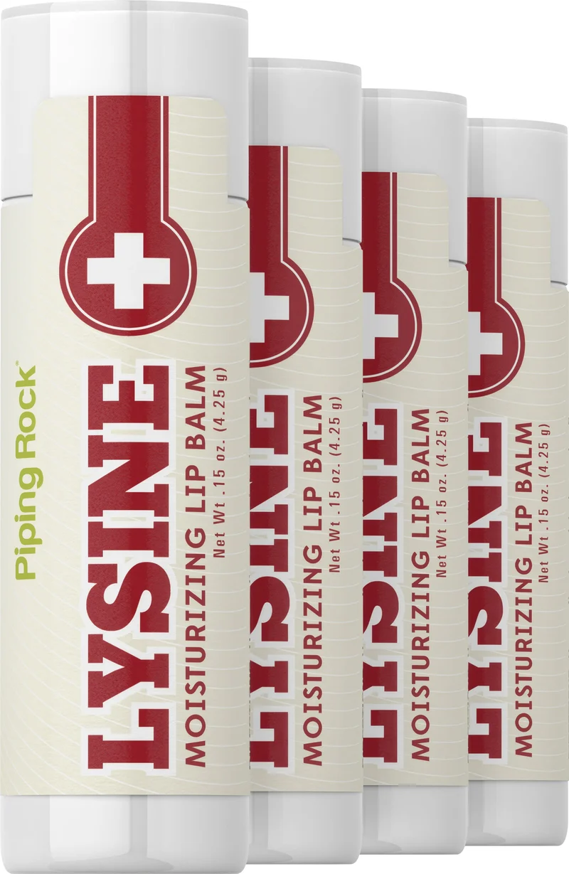 Lysine Lip Balm, (4 pack), 0.15 oz (4.25 g) Tube