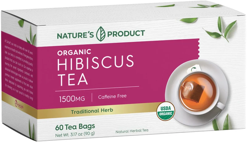 Hibiscus Tea (Organic), 1500 mg, 60 Tea Bags