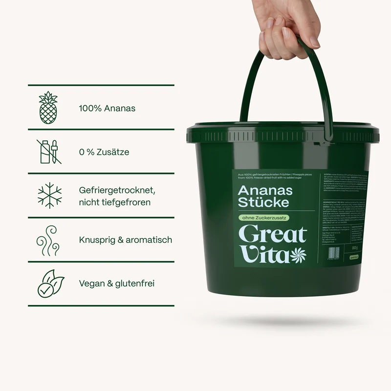 Ananas – gefriergetrocknete Ananasstücke