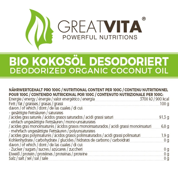 Bio-Kokosöl 1 L – desodoriert
