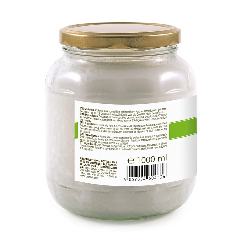 Bio-Kokosöl 1 L – desodoriert