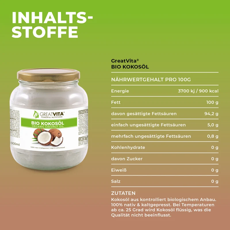 Bio-Kokosöl 1 L – nativ & kaltgepresst