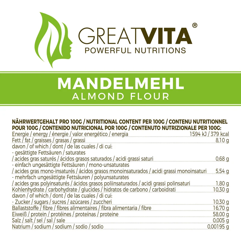 Mandelmehl 400 g – entölt & blanchiert
