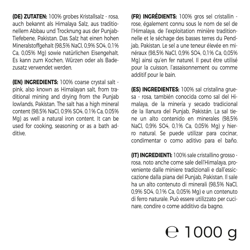 Kristallsalz rosa 1000g – Körnung grob