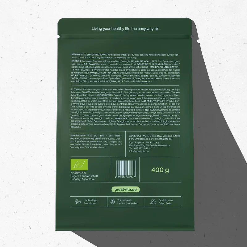 Bio-Gerstengras-Pulver 400 g