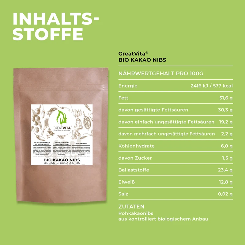 Bio-Kakao-Nibs – roh & ohne Zusätze