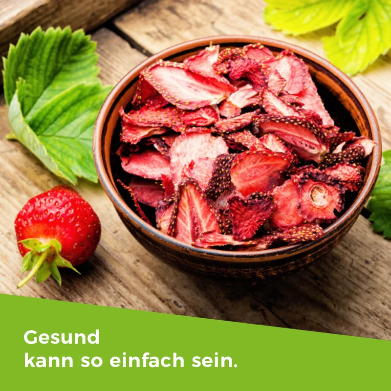 Erdbeeren – gefriergetrocknete Erdbeerscheiben