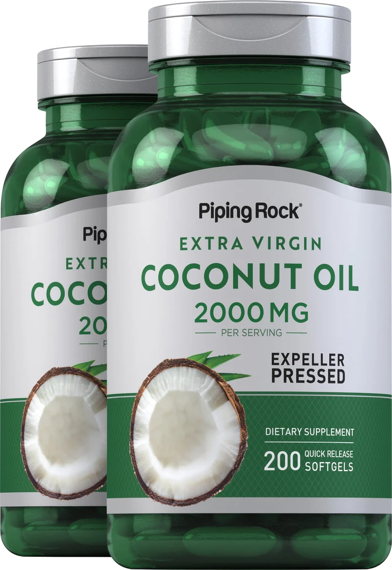 Coconut Oil (Extra Virgin), 2000 mg (per serving), 200 Quick Release Softgels, 2 Bottles