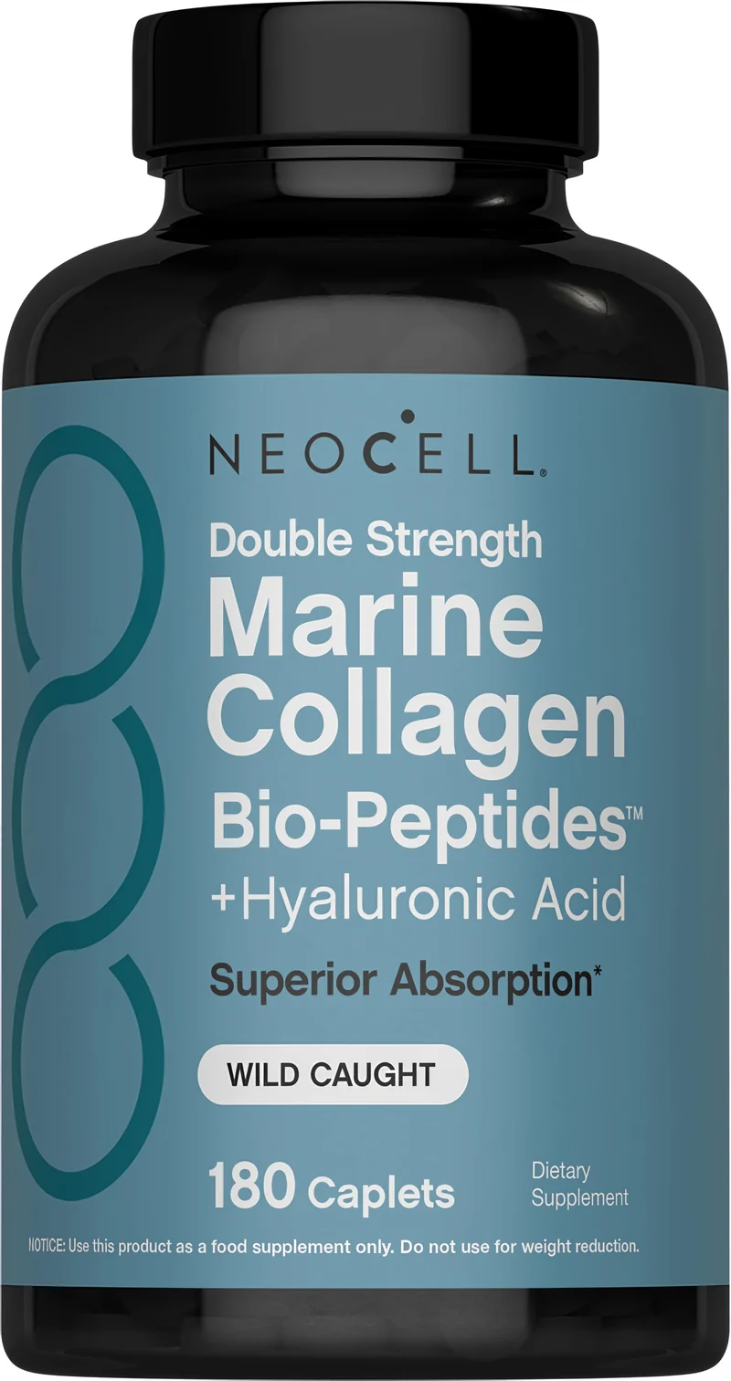 Marine Collagen Bio-Peptides Double Strength + Hyaluronic Acid, 180 Caplets