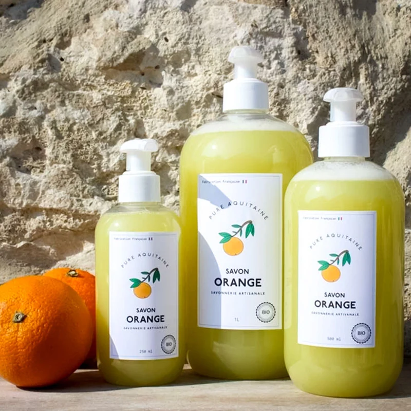 Savon liquide artisanal orange douce BIO
