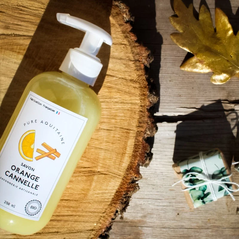 Savon liquide naturel orange cannelle BIO