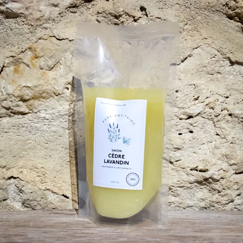 Eco-recharge savon liquide artisanal cèdre lavandin