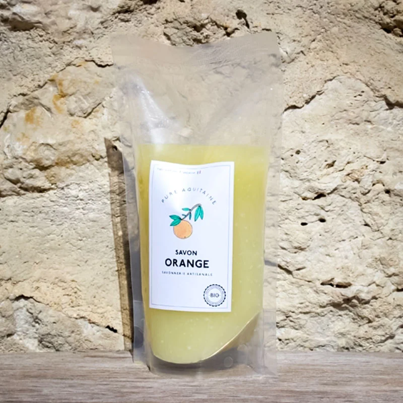 Eco-recharge de savon liquide artisanal orange douce BIO