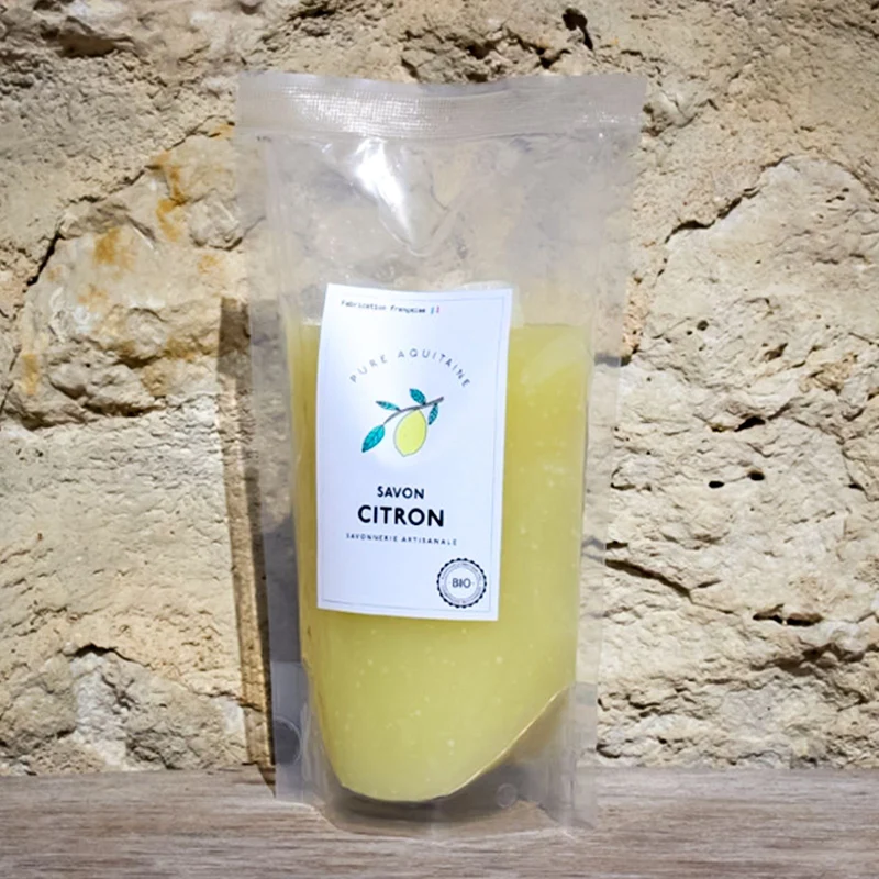Eco-recharge savon liquide artisanal citron BIO