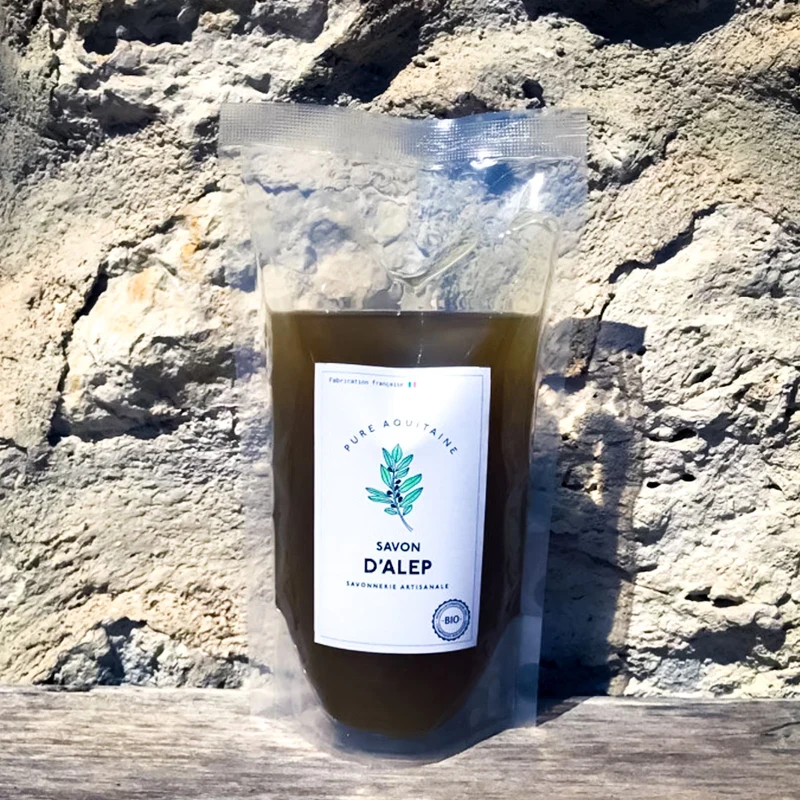Eco-recharge de savon d'Alep liquide arisanal BIO