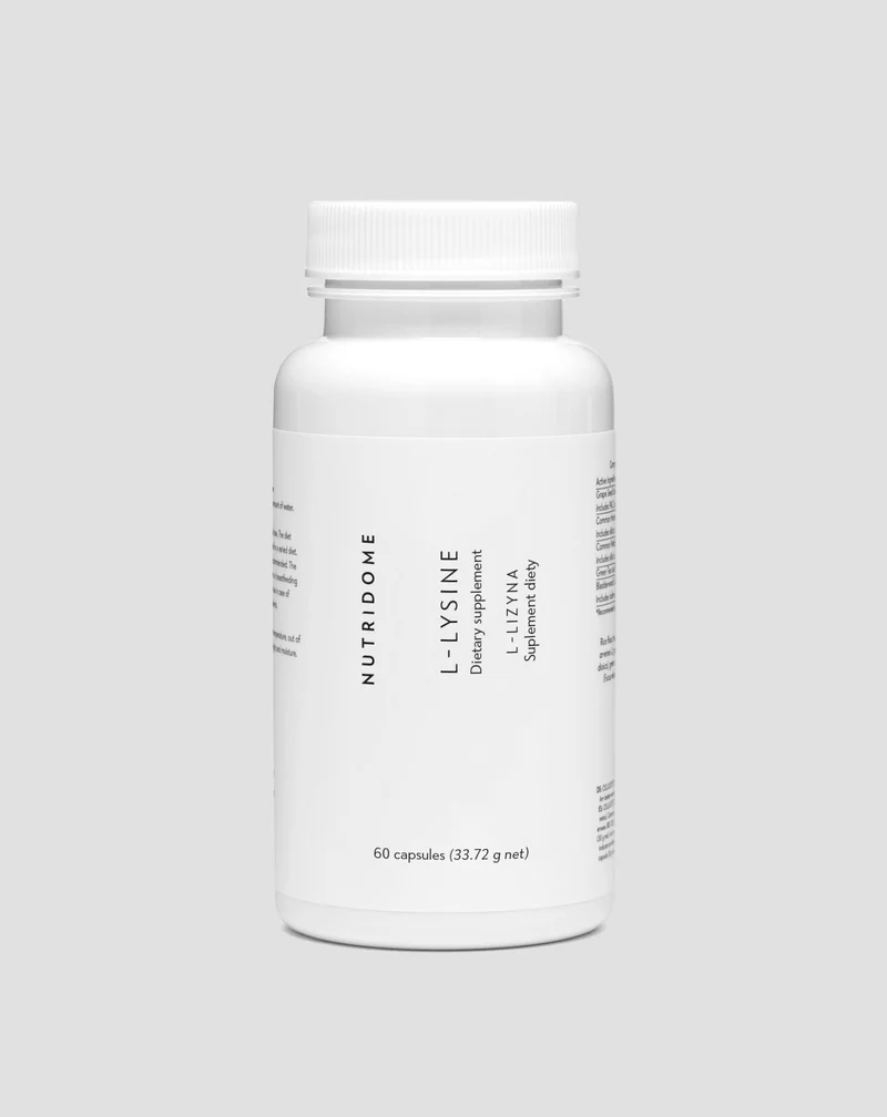 L-lysine acide aminé soutenant la production de collagène, une peau saine et des os solides Nutridome 60 capsules