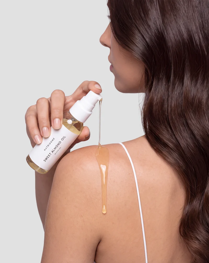 Huile d'amande douce 100% naturelle pour la peau et les cheveux Nutridome