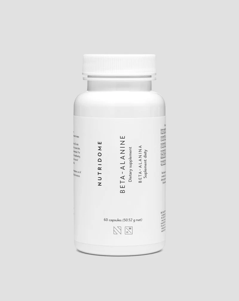Bêta-alanine 700 mg pour la performance et la réduction de la fatigue musculaire Nutridome, 60 gélules