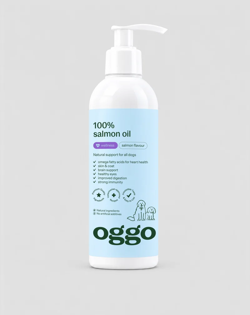 Huile de saumon pour chien Oméga-3 EPA et DHA pour le cœur, le cerveau et l'immunité Oggo 250 ml
