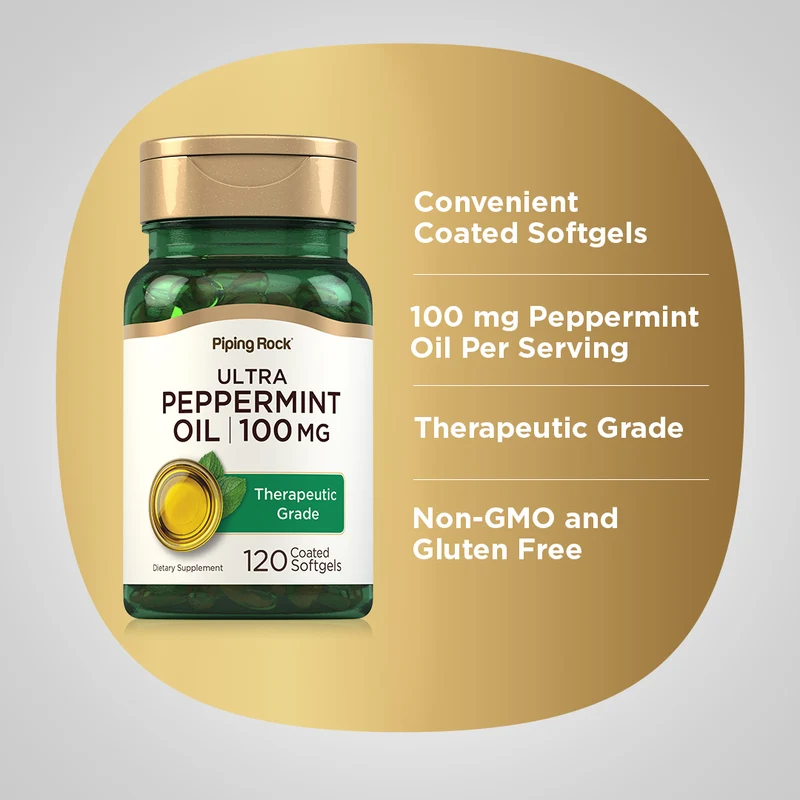 Ultra Peppermint Oil (Enteric Coated), 100 mg, 120 Coated Softgels, 2 Bottles