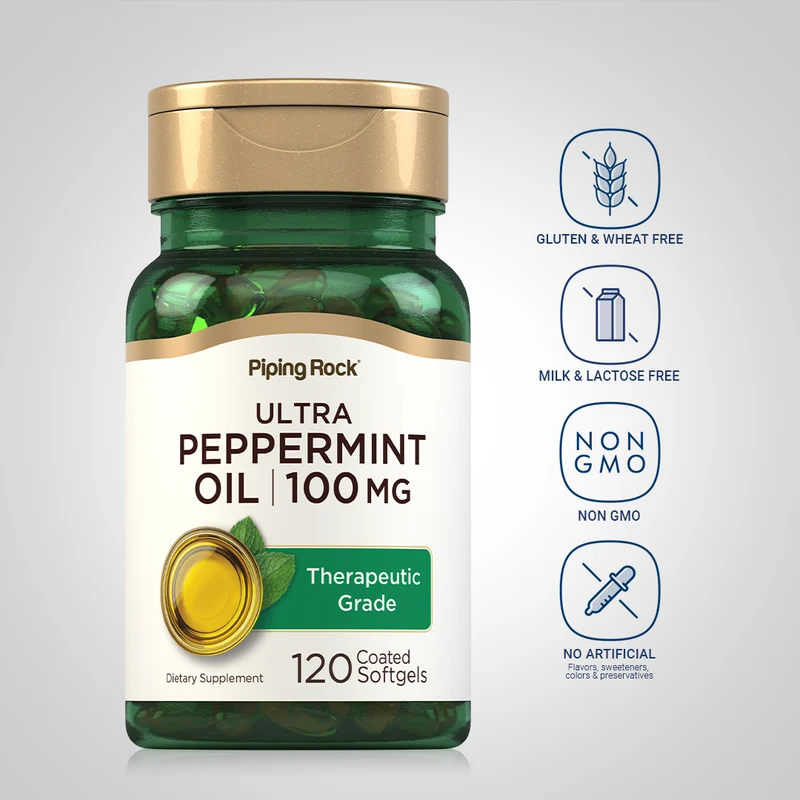 Ultra Peppermint Oil (Enteric Coated), 100 mg, 120 Coated Softgels, 2 Bottles