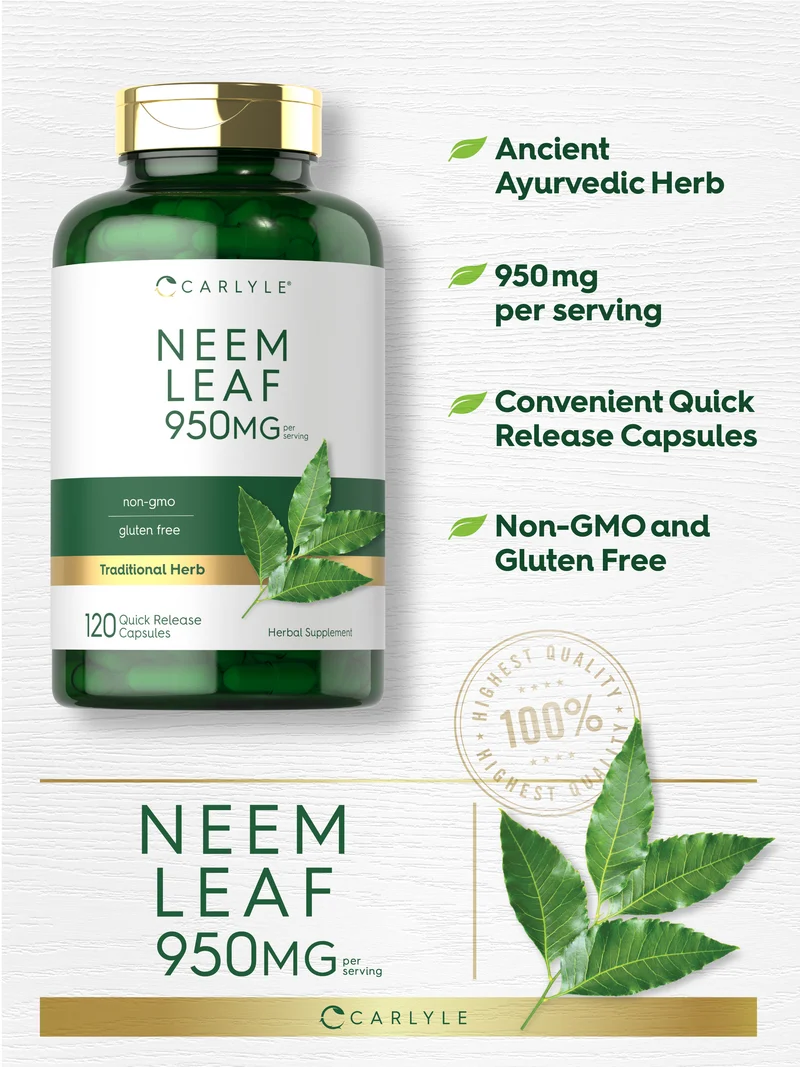 Neem Leaf, 950 mg (per serving), 120 Quick Release Capsules