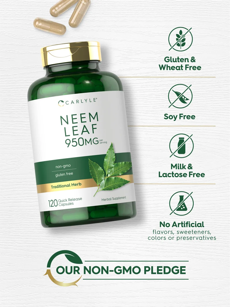 Neem Leaf, 950 mg (per serving), 120 Quick Release Capsules