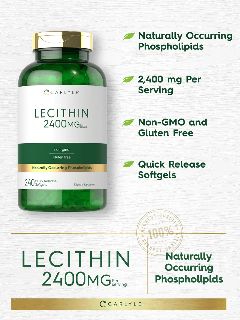 Lecithin - NON GMO, 2400 mg (per serving), 240 Quick Release Softgels