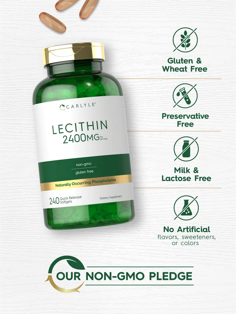 Lecithin - NON GMO, 2400 mg (per serving), 240 Quick Release Softgels