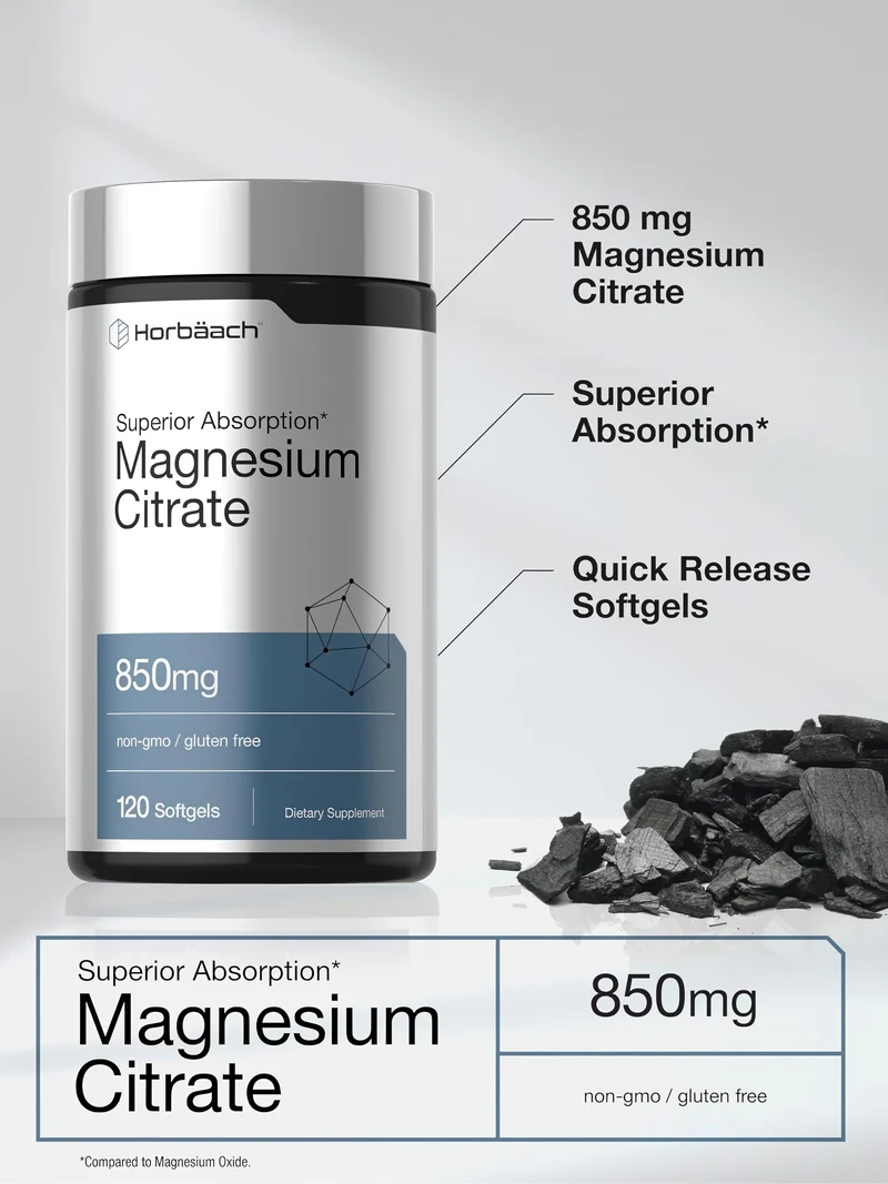 Magnesium Citrate, 850 mg, 120 Softgels
