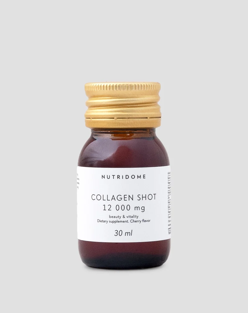 Shot de collagène liquide 12 000 mg avec vitamines complément alimentaire Nutridome 30 ml