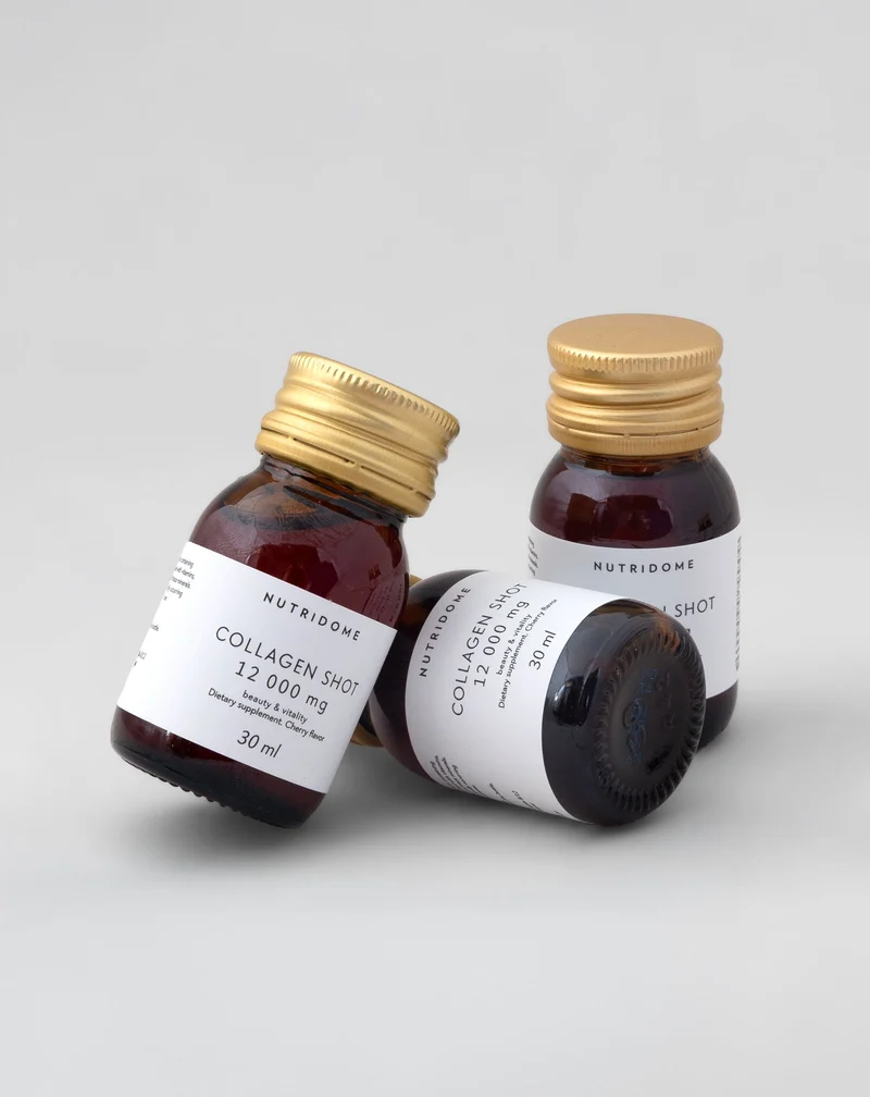 Shot de collagène liquide 12 000 mg avec vitamines complément alimentaire Nutridome 30 ml